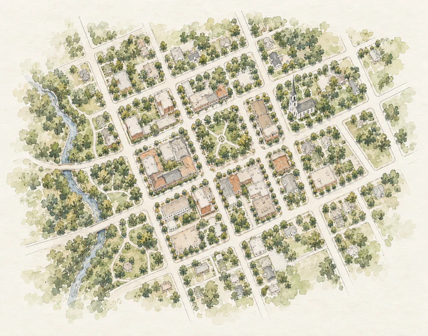 Sketch map of Main Street, Taylors, SC