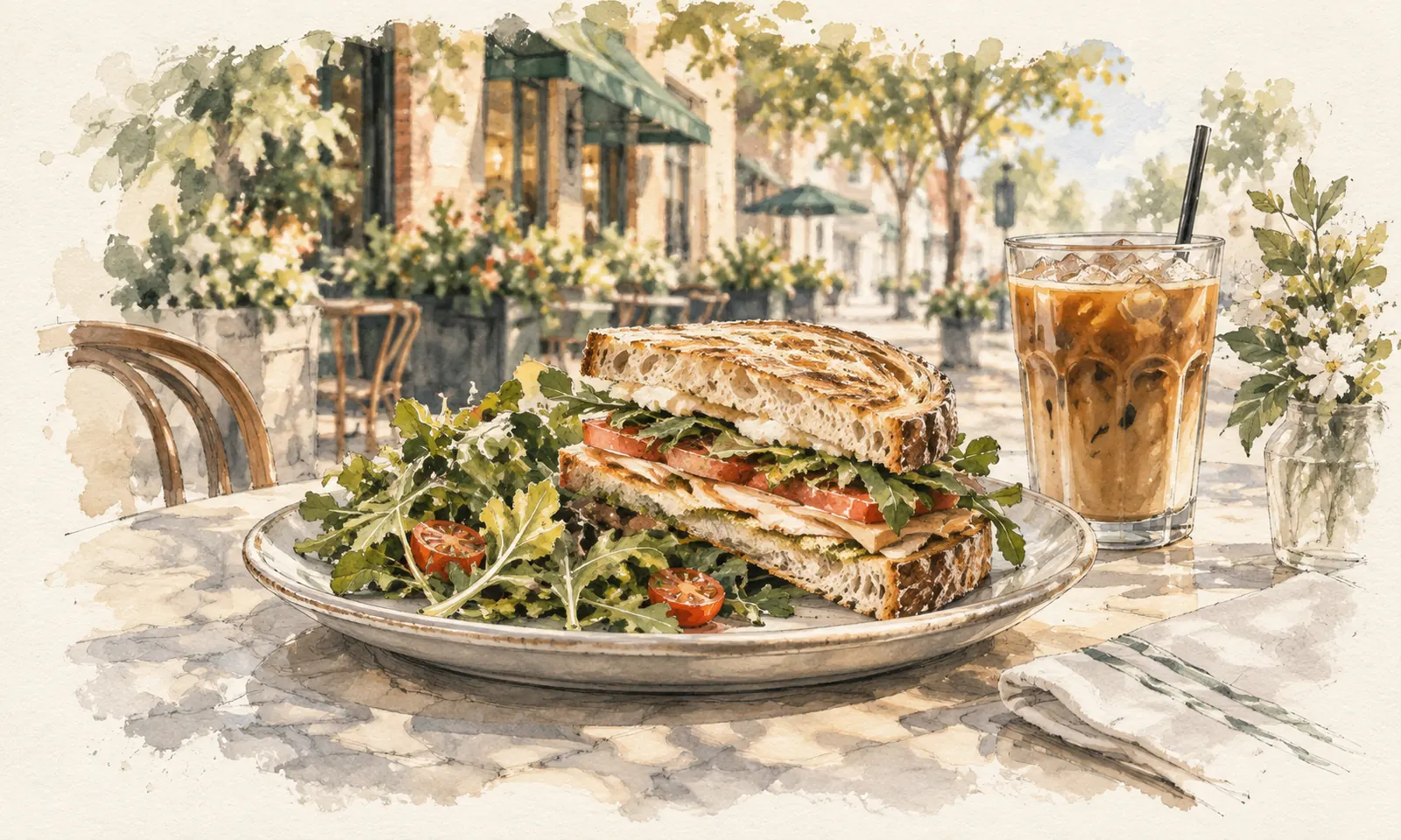 A sandwich on a plate