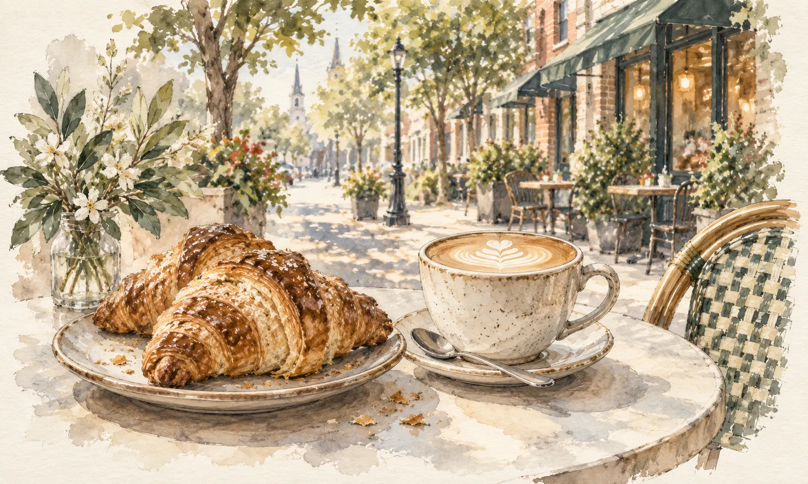 Croissants and a latte